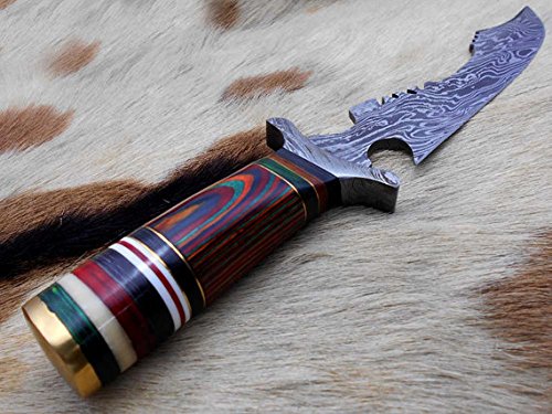 Damascus Steel Dagger Knife with finger guard 12 Inches custom made Hand Forged 7.5