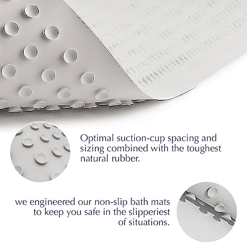 Epica Non Slip Bathtub Mat | Real Rubber Bath Mat for Tub, Shower, Baby Safety, Kids, Pet Dog, Soft No-Slip Nonskid, 16” x 283