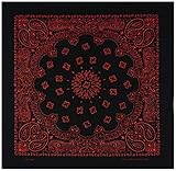 Mato & Hash Large Bandanas 27 x 27 | Versatile Biker Rags | Classic Paisley Bandana Pattern - 6PK Black/Red CA4200