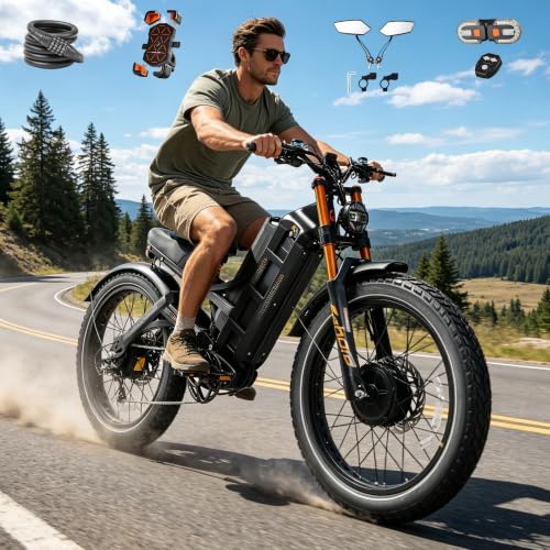 Image of 2026 eAhora Romeo Pro 3 /2 52-46 Mph Electric Bike for Adults, 6000W /4000W /2500W Dual Motor Ebike 60V 80Ah /52V 70Ah Battery 235+Miles Long Range, 26*4.0 inch /20*4.5 inch Fat Tire, Full Suspension, All Terrain