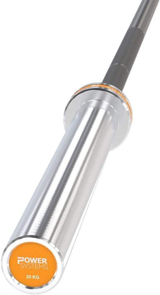 Power Systems Men's 20kg Hybrid Bar - Black Zinc and Stainless Steel Construction - Moderate Plate Rotation