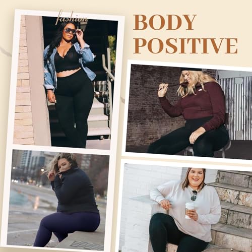 TNNZEET 3 Pack Plus Size Capri Leggings with Pockets for Women, High Waisted Black Workout Yoga Leggings の商品画像 5