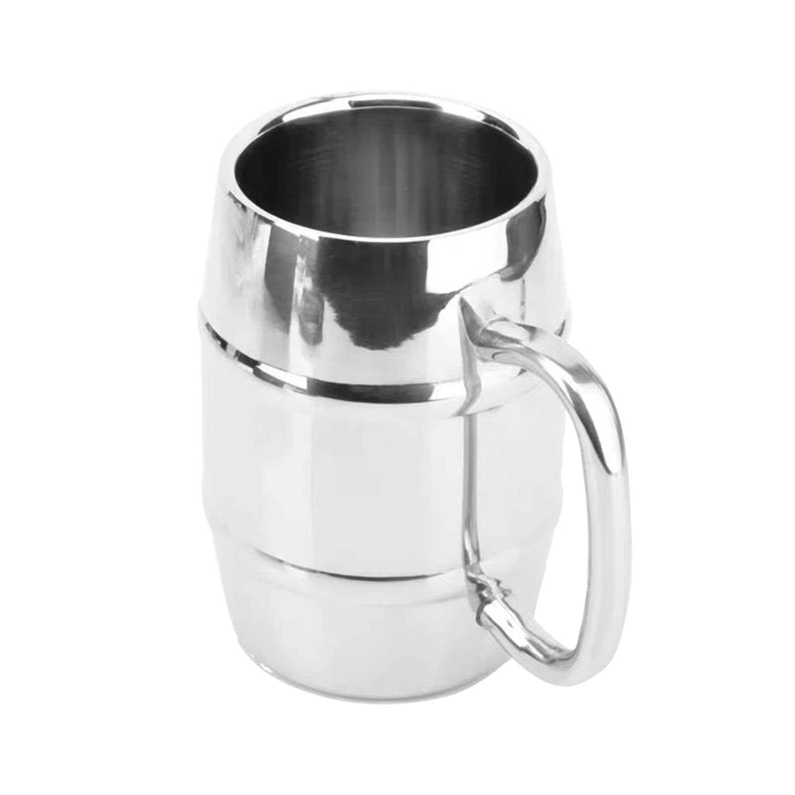 Tasse de Café Isotherme En Acier Inoxydable à Paroi Double Gobelet Incassable Réutilisable Mug Élégant Facile à Nettoyer Adaptée pour Café Eau Thé Tra, 500ML