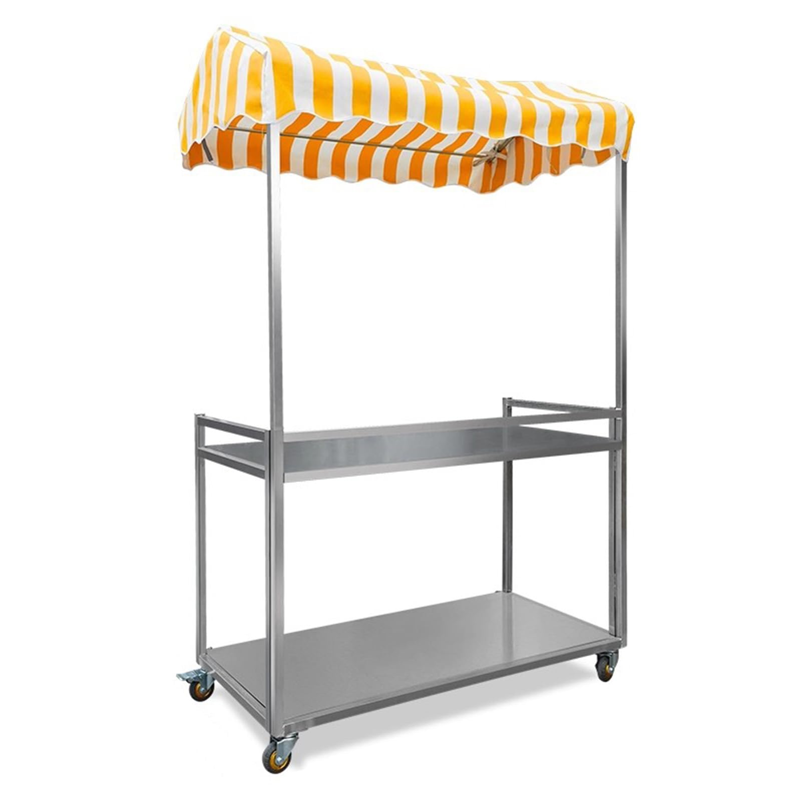 Carrito de comedor portátil con diseño plegable y toldo parasol para vendedores ambulantes y mercados de agricultores