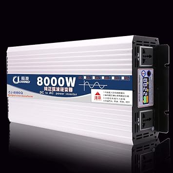 6000W 8000W Inverter with Ac Outlets Dc 12V/24V/48V/60V to Ac 110V/220V Car Converter,with Color Screen Display,Pure Sine Wave Inverter for Travel/Camping,8000W-12Vto110V
