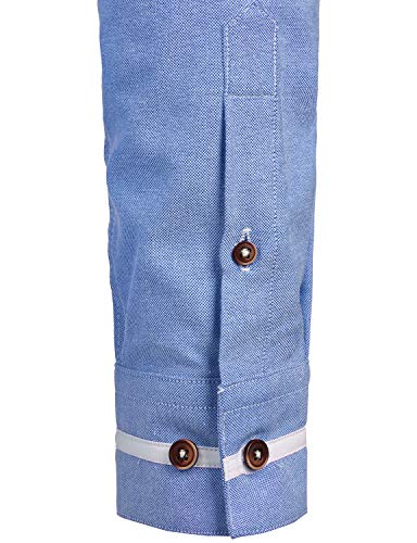 Image of ZEROYAA Mens Hipster Mandarin Collar Slim Fit Long Sleeve Casual Button Down Oxford Dress Shirt with Pocket