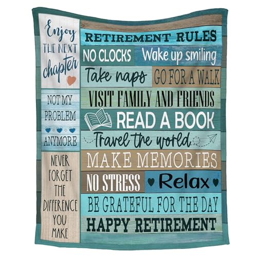 GEEMBI Retirement Gift for Woman - Not My Problem Anymore Soft Fleece Throw Blankets 60x80 in - Happy Retirement Gifts for Women Men, Goodbye Farewell Gifts for Teacher Coworkers Friend