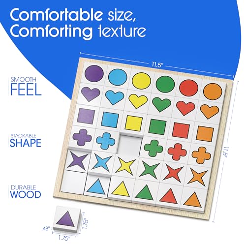 Image of Keeping Busy Match Shapes Large Dementia Activities for Seniors | Alzheimer Products for Elderly Patients | Fun Memory Game Toy & Cognitive Brain Puzzle for Senior Citizens w /Memory Loss or Alzheimers