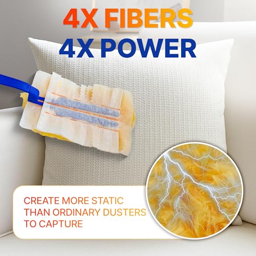 Image of Duster Refills for Swiffer Dustersl, 40 Count Heavy Duty Disposable Duster Replacement Heads for Efficient Cleaning （Yellow）
