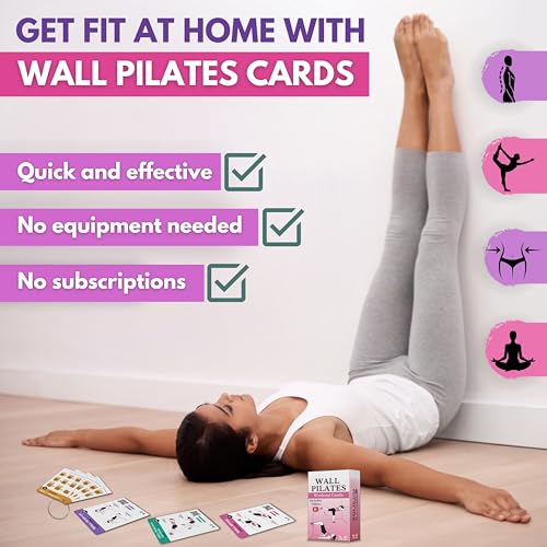 Pilates de pared elimina dolores de espalda con 66 tarjetas de ejercicio 2
