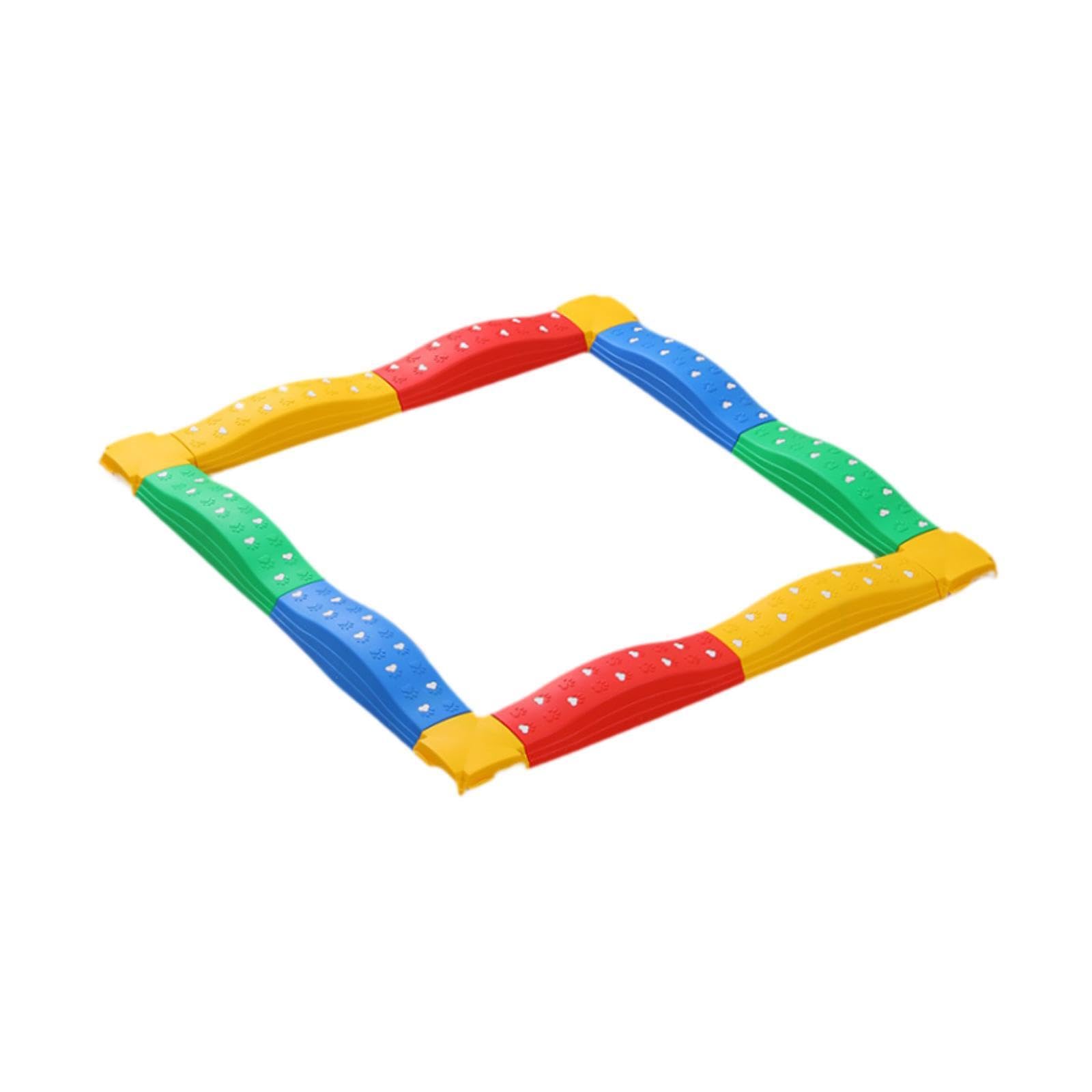 Gioco di Equilibrio per Bambini con Blocchi E Percorso Ad Ostacoli Aiuta a Sviluppare Coordinazione Motoria E Fisica Adatto per Interni Ed Este, 12 Pezzi Arcobaleno