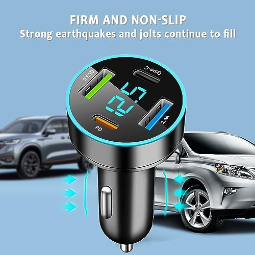 4-Port Voltmeter Car Charger