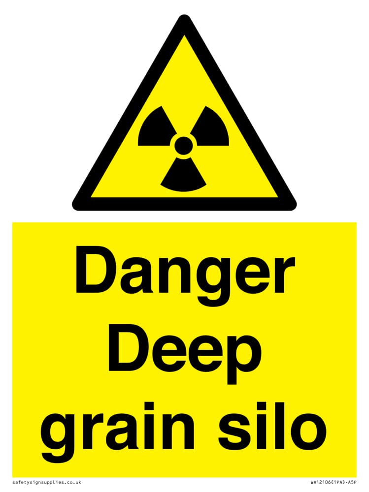 Danger Deep grain silo Sign - 150x200mm - A5P