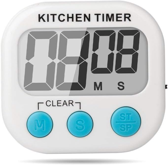 Jubilant Digital Kitchen Timer with Big Digits, Loud Alarm, Magnetic Backing, Stand for Cooking, Baking, Sports, Games, Office (White)