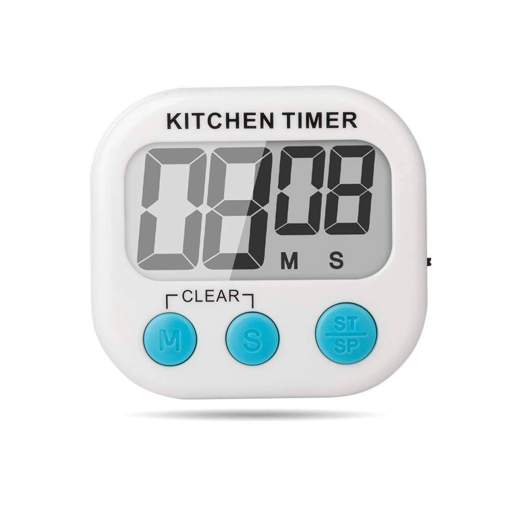 Jubilant Digital Kitchen Timer with Big Digits, Loud Alarm, Magnetic Backing, Stand for Cooking, Baking, Sports, Games, Office (White)