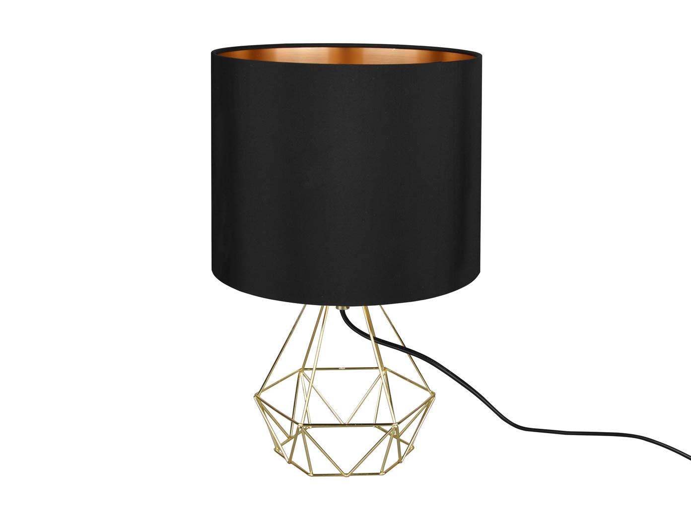 Lampe de table en tissu noir et doré LAUREA meubler chic