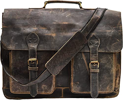 Bolso Messenger de Cuero Buffalo para Laptop 18 pulgadas