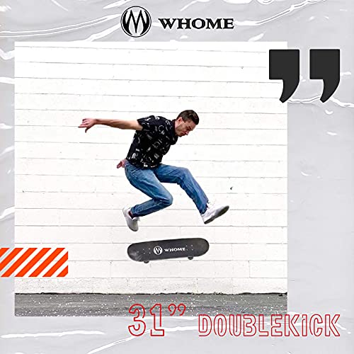WHOME Pro Skateboards Komplett für Erwachsene/Kinder Mädchen/Jungen Anfänger/Profi - 31 x 8 Zoll Standard 8-Fach Alpine Ahorn Deck ABEC-9 inkl. T-Tool (Urban)
