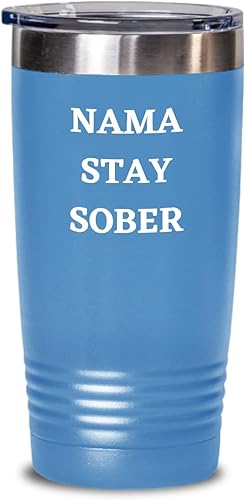 Miniatura 5 de Namastay Sober - Vaso aislado grande de 20 onzas y 30 onzas Namaste Nama Stay Sober