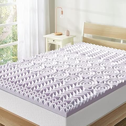 Mellow 2 Inch 5-Zone Memory Foam, Soothing Lavender Infusion, Twin Mattress Topper Cover