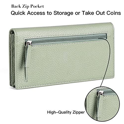 Goiacii Wallets For Women Rfid Blocking Ultra Slim Real Leather Credit Card Holder Clutch #TOP3