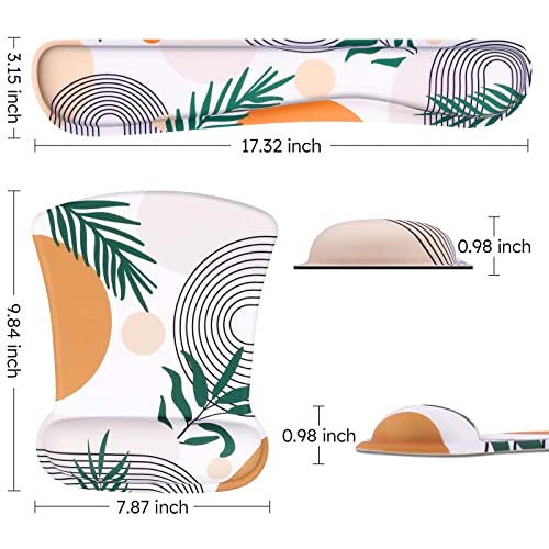 Icasso Mouse Pad Wrist Support, Keyboard Wrist Rest And Mouse Wrist Rest Pad, Ergonomic Mouse Pad, Easy Typing And Relieve Wrist Pain, Perfect For Gaming, Computer, Office, Laptop (Elm Leaf) #TOP1