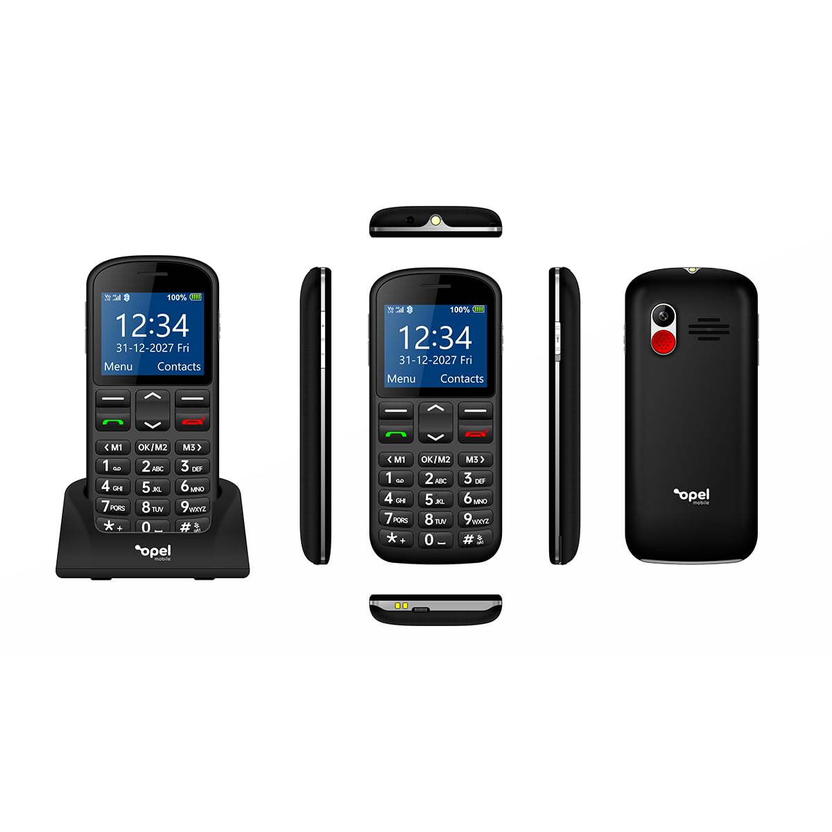 Duży Guzik M - Telefon Komórkowy z Dużymi Przyciskami, Wyświetlacz 5.6 cm, Przycisk SOS, Kompatybilny z Aparatami Słuchowymi