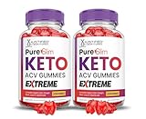 (2 Pack) Pure Slim Keto ACV Gummies Extreme 2000MG PureSlim Keto Gummies Advanced Formula Apple Cider Vinegar with Pomegranate Beet Juice Powder B12 Vegan Non GMO 120 Gummys