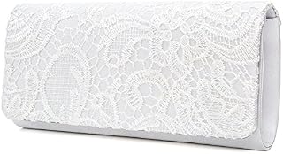 Momeraco Women's Elegant Floral Lace Evening Clutch Bags Bridal Wedding Purse