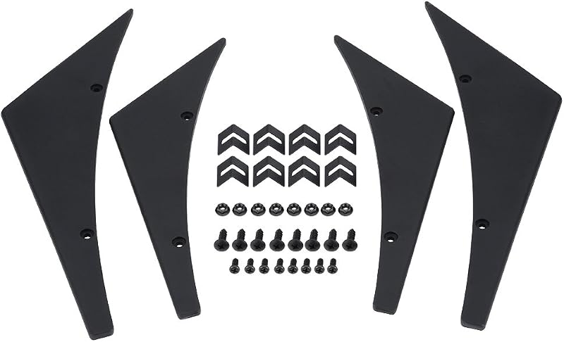 Kit de Canards para Para-choque Dianteiro Aosiyp em ABS Preto – 4 unidades