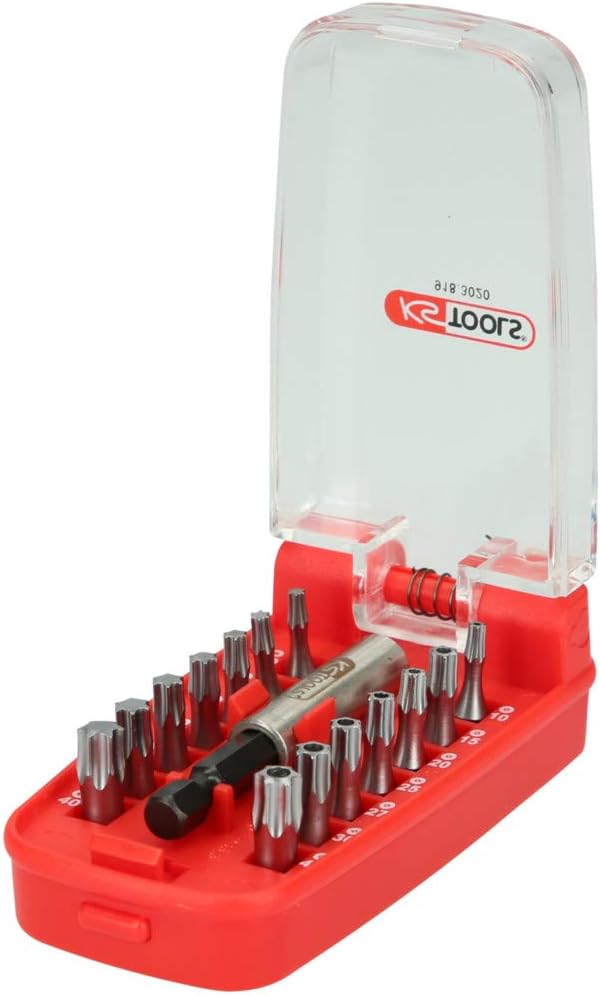 KS Tools 918.3020 torsionplus 14 Colour Coded Screwdriver Bits Torx Drill Set with Bit Holder