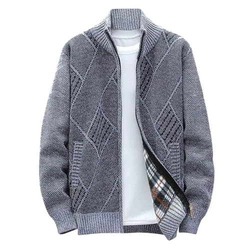 Men's Sweater Full Zip Slim Thick Knitted Cardigan Fall Warm Tops with Pockets Jacket Cardigan Sweaters