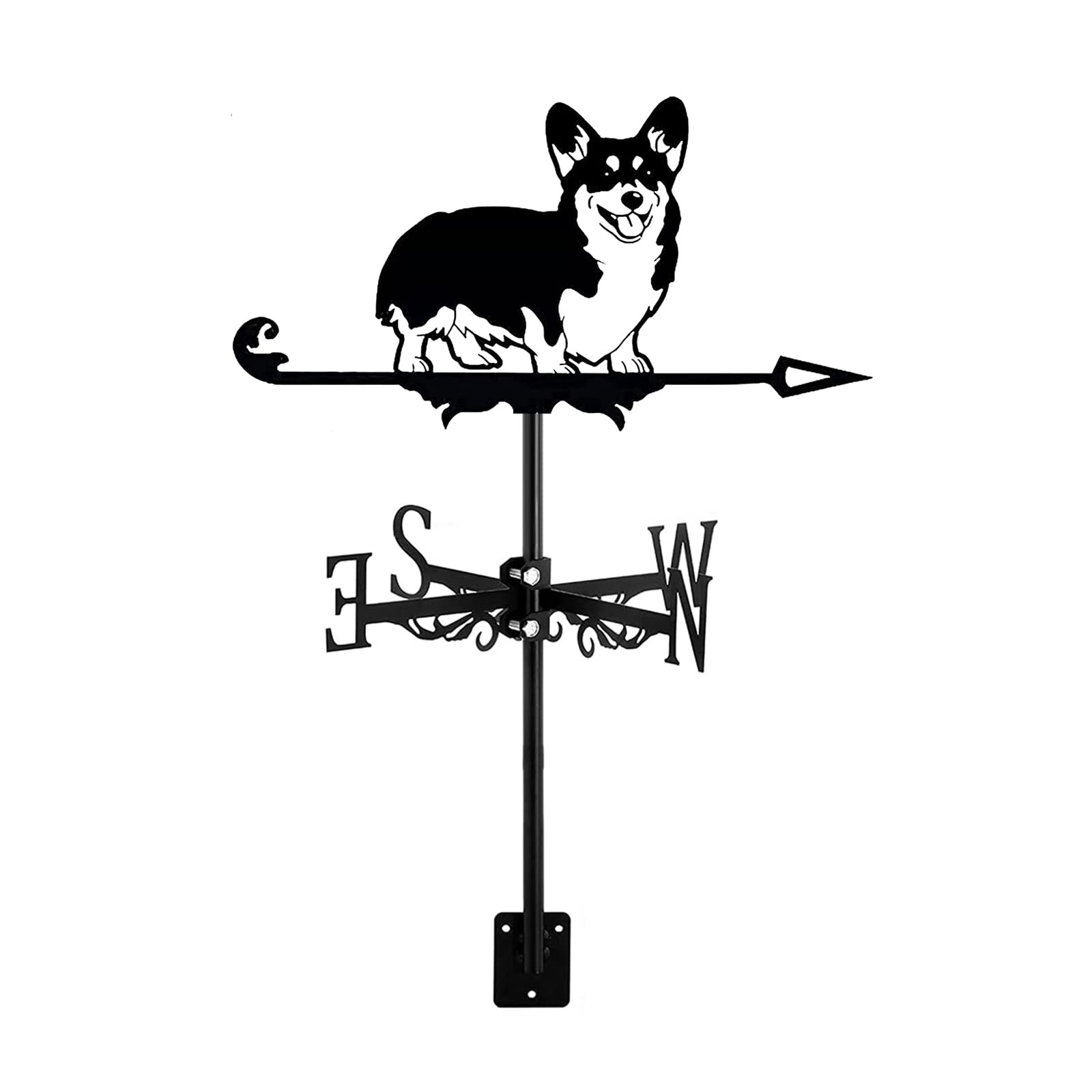 WIQUYBML Garden Weather Vane wind vane Animal Dog Puppy Shape Weathercock Decorative Yard Wind Direction Indicator for Decor Roof Outdoor Courtyard Decoration,Cocker Spaniel(Corgi)