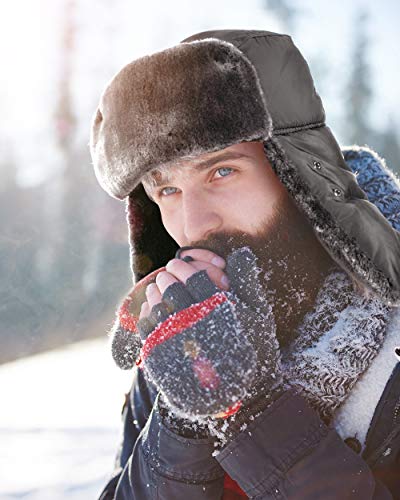 Trapper Hat Winter Hats For Men Trooper Hunting Ski Hat Women Ushanka Ear Flap Windproof Black #TOP1