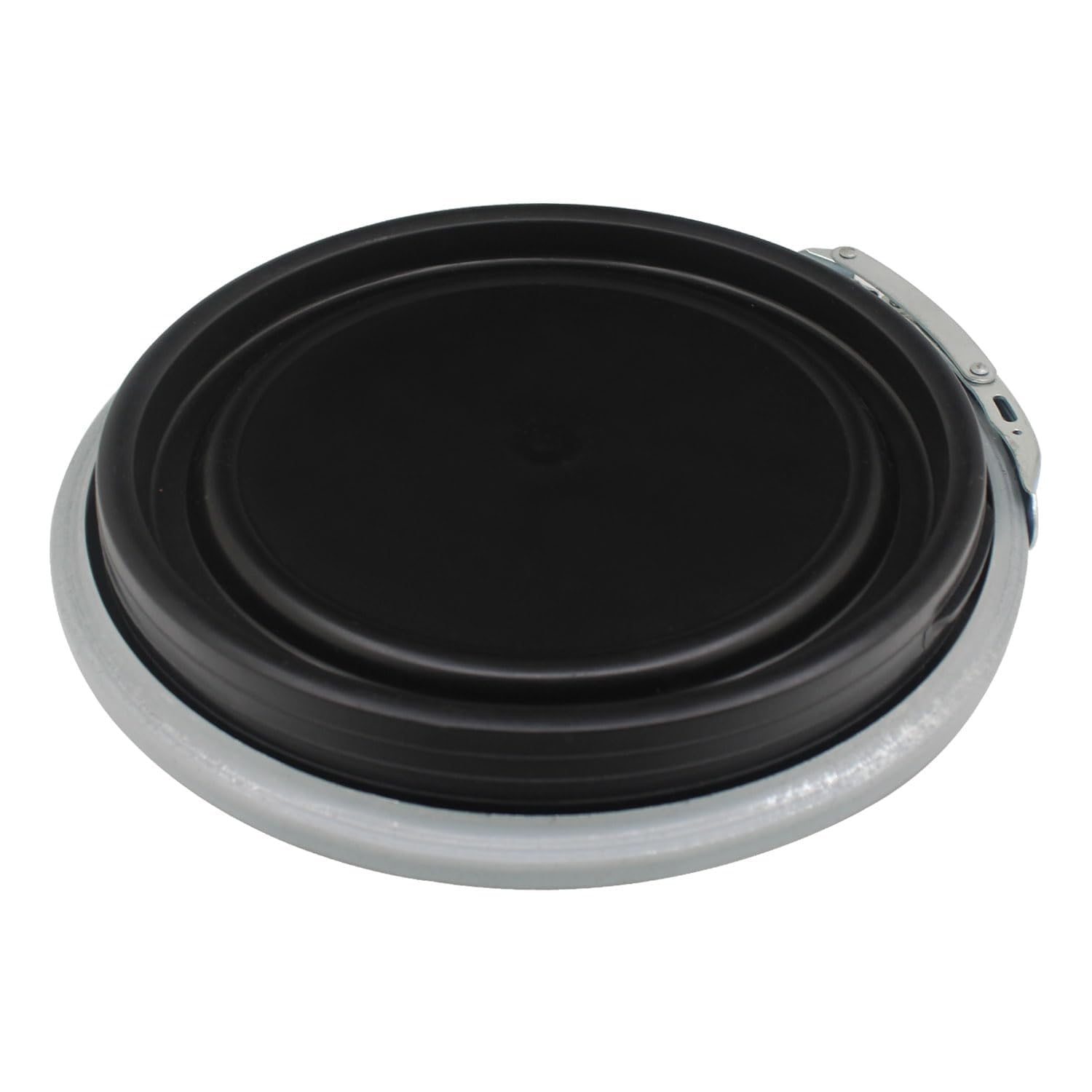 Couvercle et cerclage metallique pour bidon eau grande ouverture fut stockage fût plastique avec couvercle collier de serrage rapide (argent noir, 120L OD430 + OD440 ID412mm (cerclage + couvercle))