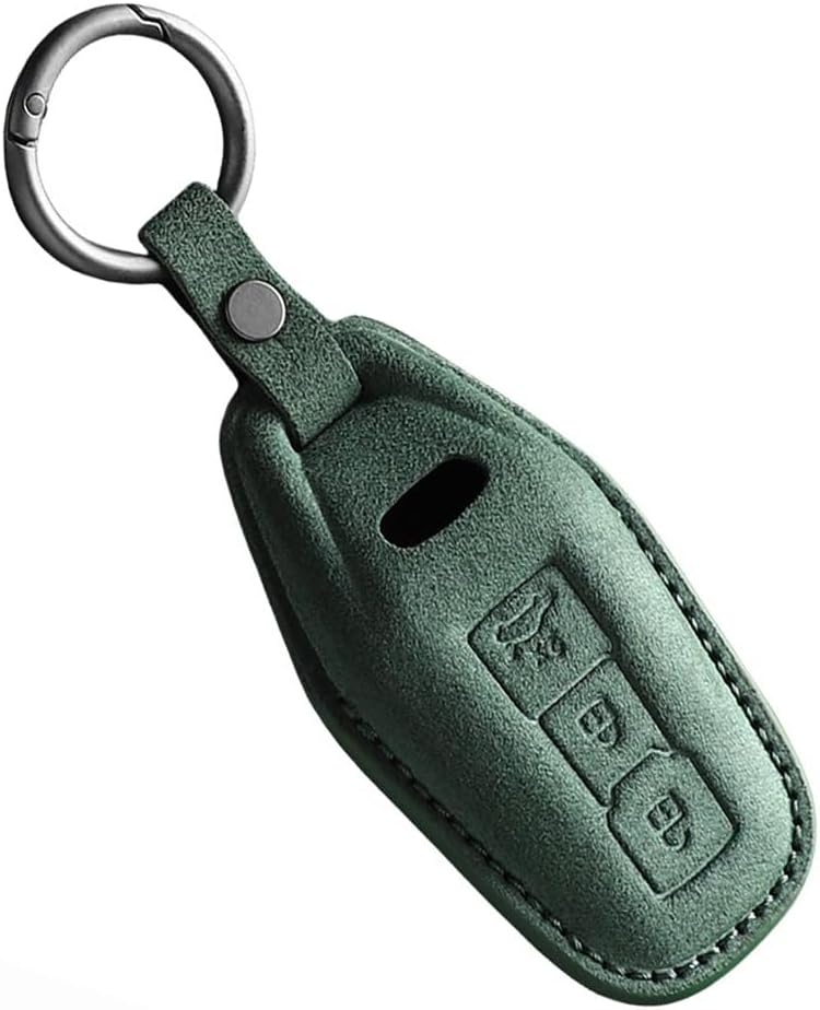 KUNIO for Audi 2025 Premium Suede Car Key Fob Cover Fit for Audi A3 A5L A6 Avant E-tron Q6 Q5 SUV A6L Q6L Q5 New 2025 Key Case Shell Full Protection with Keychain B Green