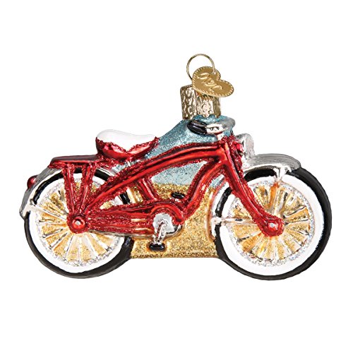 Old World Christmas Cruiser Bike Glass Blown Ornament for Christmas Tree, Handcrafted Holiday Decoration, Sport Collection