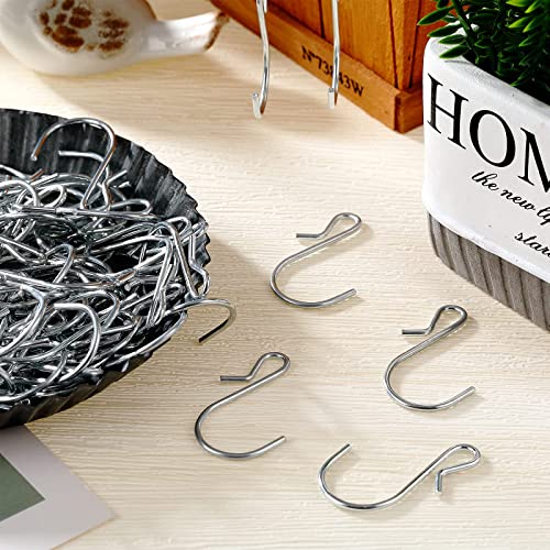 Funrous S Shaped Metal Hooks Clip, S Shaped Hooks Stainless Steel Metal Hangers, Suitable For Indoor And Outdoor, Bathroom, Kitchen Lights, Hanging Hooks For Diy Crafts, Key Chain, Silver (80 Pieces) #TOP6