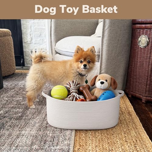 Image of Goodpick Large Woven Rope Basket for Gifts Empty, 19.7 inchx 11 inchx 7.9 inch, White
