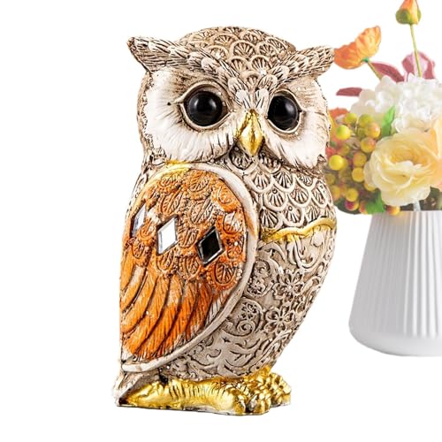 Figura de búho Figura de búho Figuras de Animales de Resina Hechas a Mano como decoración de estantes para la decoración de la Mesa en la Sala de Estar y el baño.