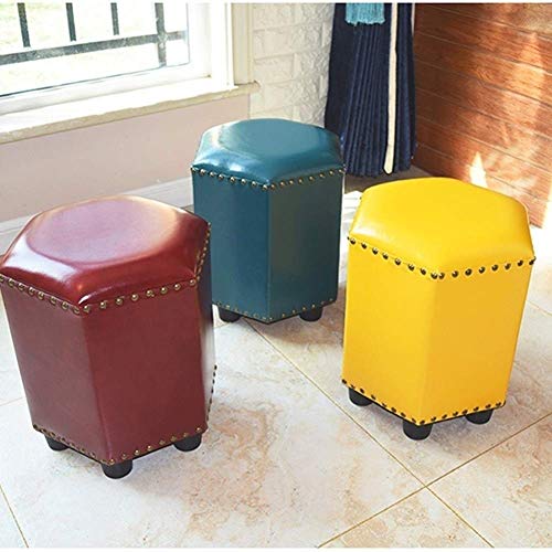 Reposapiés hexagonal para sofá de 18x40cm puf bajo salón banqueta auxiliar 6