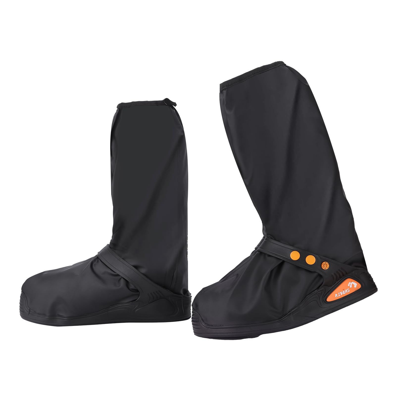 Ktocjre Waterproof Shoe Covers with Reflector, Unisex Rain Shoe Covers, Reusable Overshoes, Anti-Slip Durable PVC Shoe Covers（Large）
