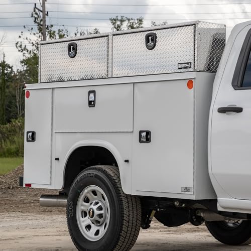 Buyers Products 1701551 Silver Aluminum Diamond Tread Topsider Truck Tool Box, 72x13x16 Inch, Made in USA, Professional Grade, Heavy Duty, Corrosion Resistant, Dual Drop Doors, Compression Latch by Buyers Products Company - Image 5