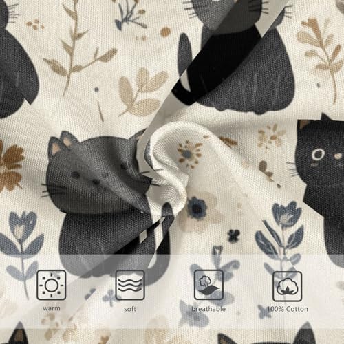 Wusikd Cute Black Cats Flowers Boys' Underwear Cotton Boys Briefs Soft Toddler Underwear 2T3