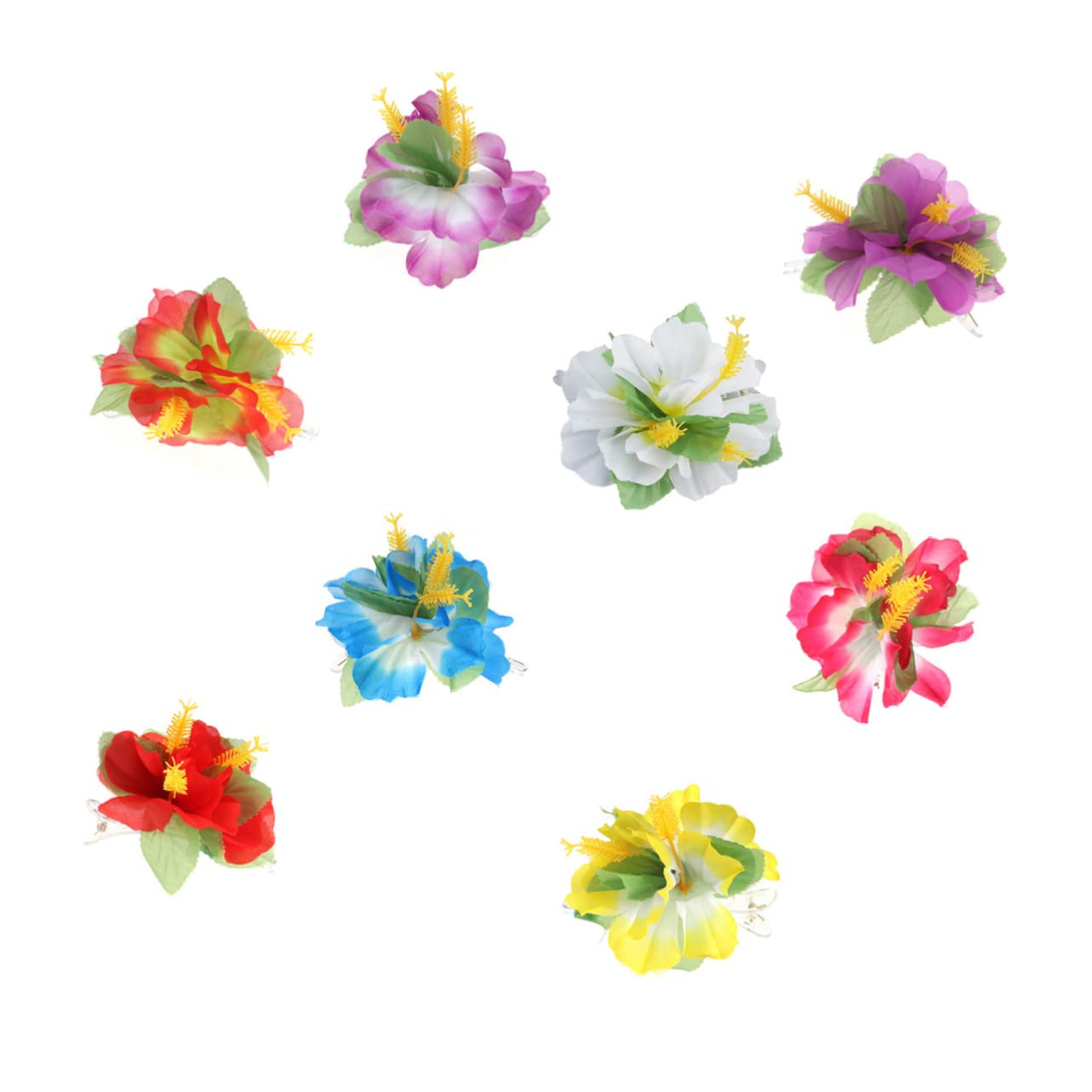 FRCOLOR Lot de 16 barrettes à cheveux pour mariée - Pinces à cheveux - Accessoires de cheveux de mariage - Épingles à cheveux - Barrettes à cheveux pour filles - Hibiscus Hawaii