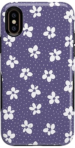 Casely iPhone Xs Max Case | Flower My World | Purple Mauve Floral | Bold Protective Design