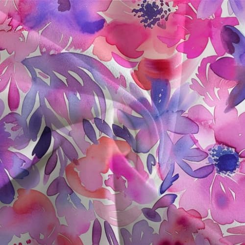 Housse de couette 260x220cm fleurs aquarelle 3D en microfibre respirante