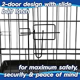2 Door Metal Dog Crate with Removable Tray - Small - 1x Heavy Duty Folding Foldable Portable Collapsible Indoor Car Travel Training Cage Bed Carrier Furniture - Black - by Harbour Housewares - Image 5