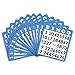 50-Pack Blue Reusable Bingo Cards with Unique Numbers for 50 Players - Family Bingo Game Accessories - Use with Clear Chips