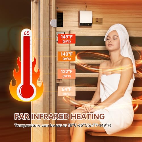 Wooden Infrared Saunas, Traditonal 1 Person Sauna with Red Light - Image 3